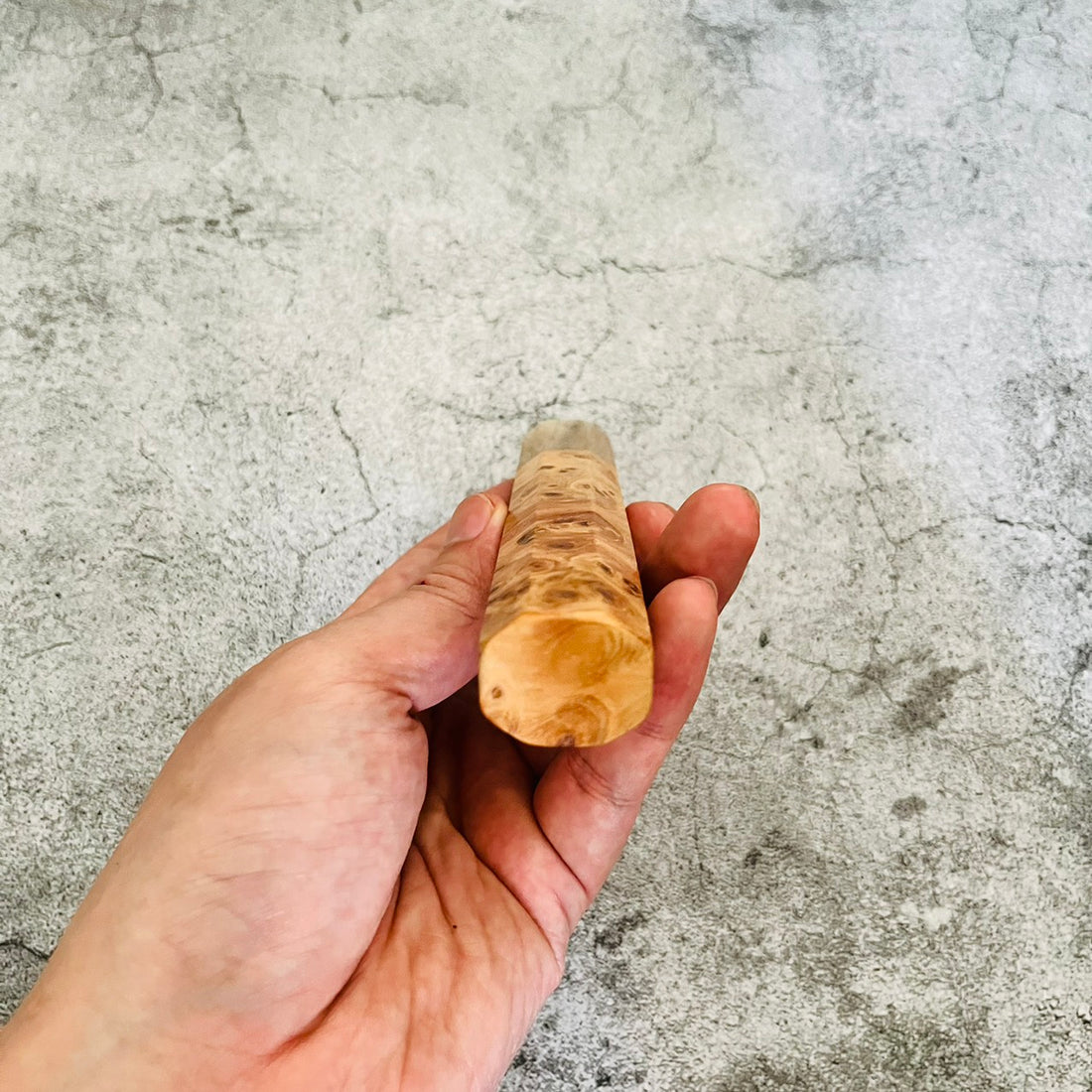 Dragon blood burl wood Wa Handle with Buffalo Horn Ferrule Endcap