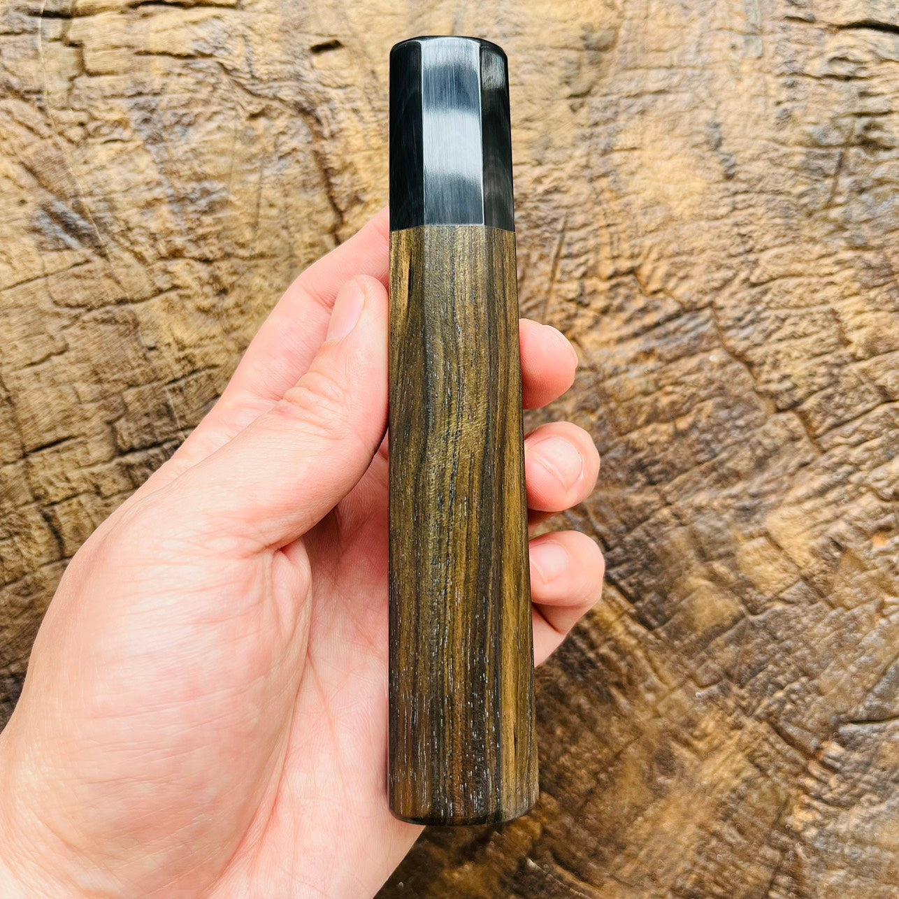 I- Green Ebony handle with black horn ferrule - 140mm