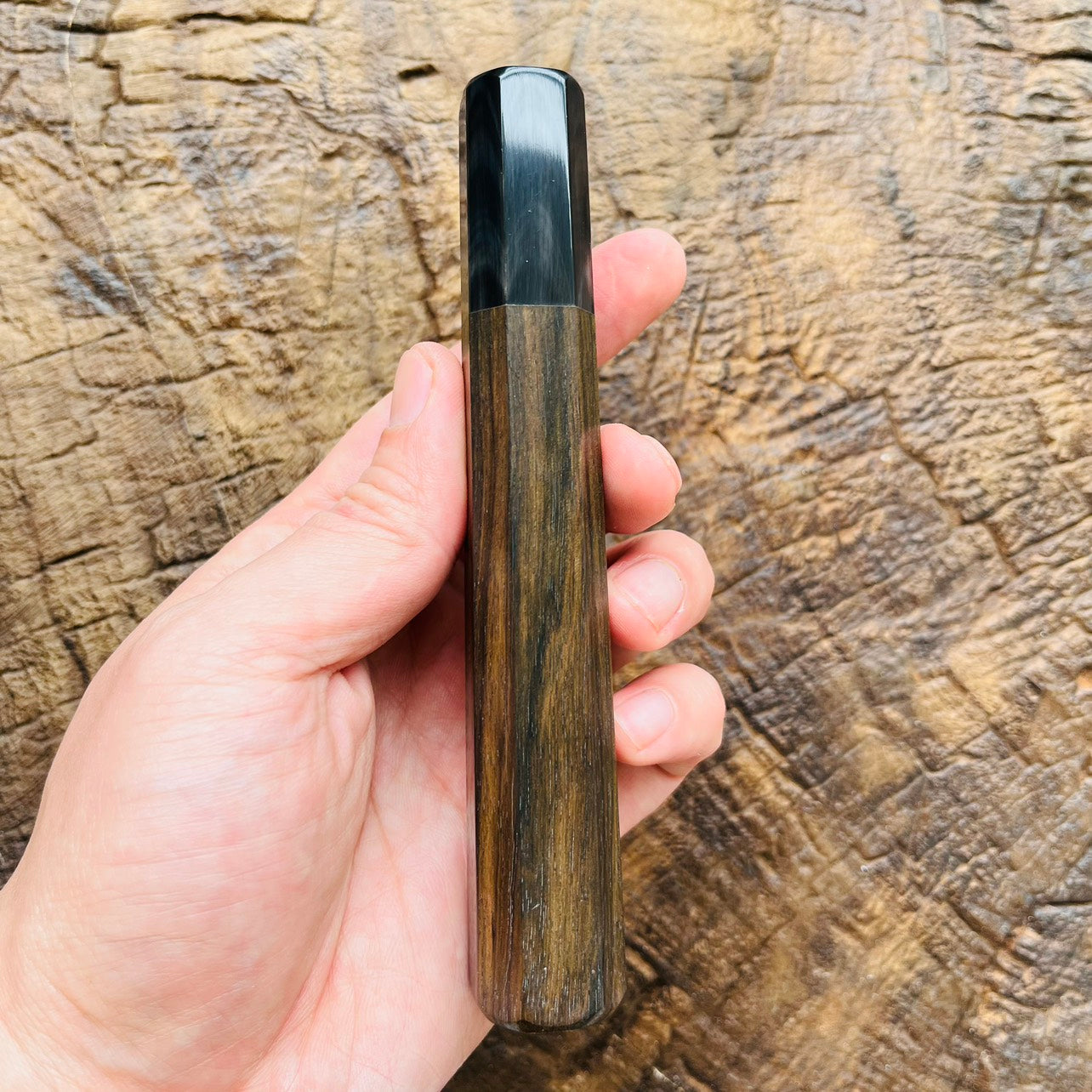 I- Green Ebony handle with black horn ferrule - 140mm