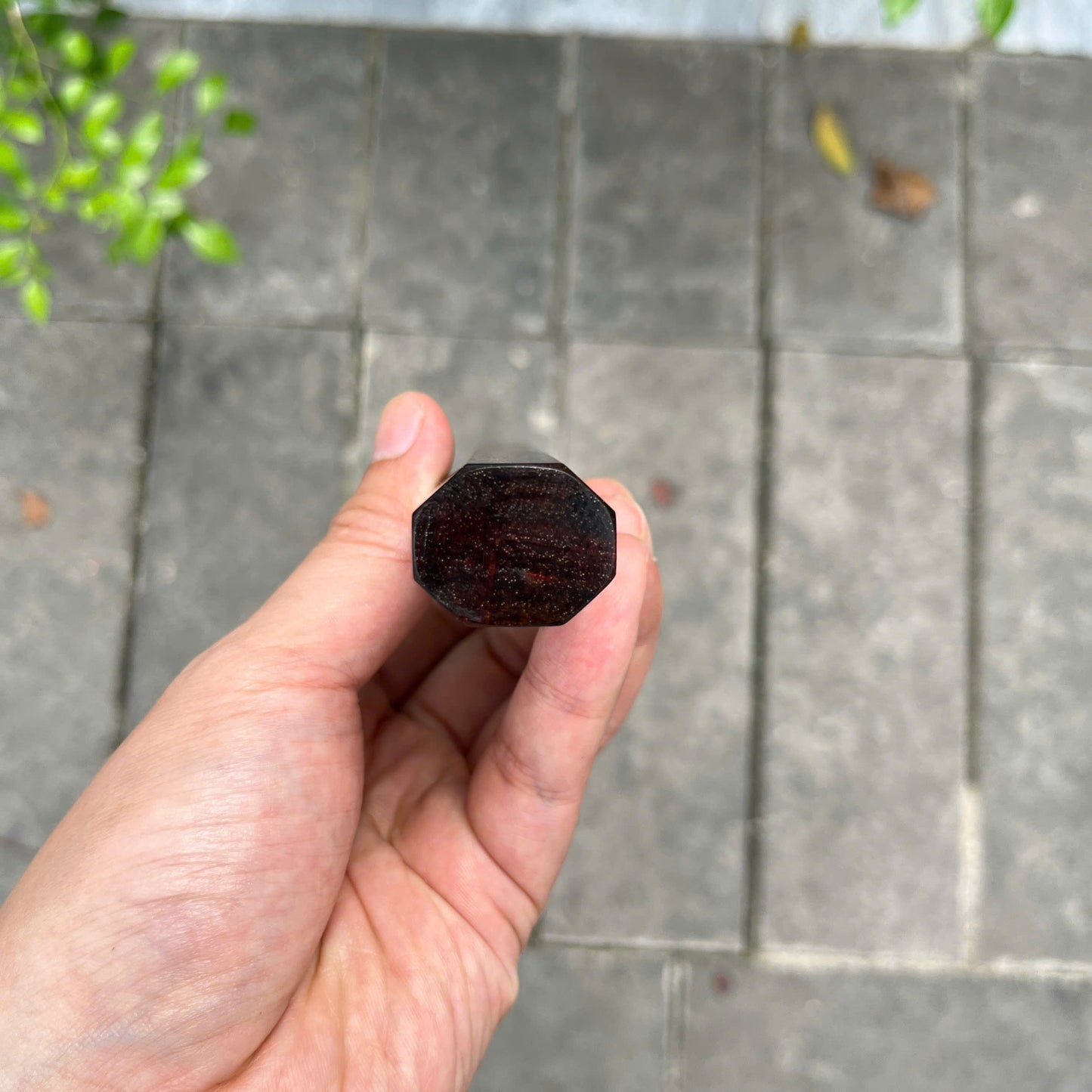 I- 5 Burl Siamese Rosewood Wa handle, Black horn ferrule, Brass spacer- 135mm