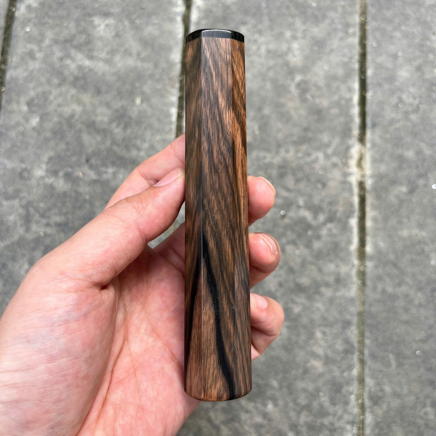 I- Macassar ebony handle, Black Ebony Top, Shield Shape- 135mm
