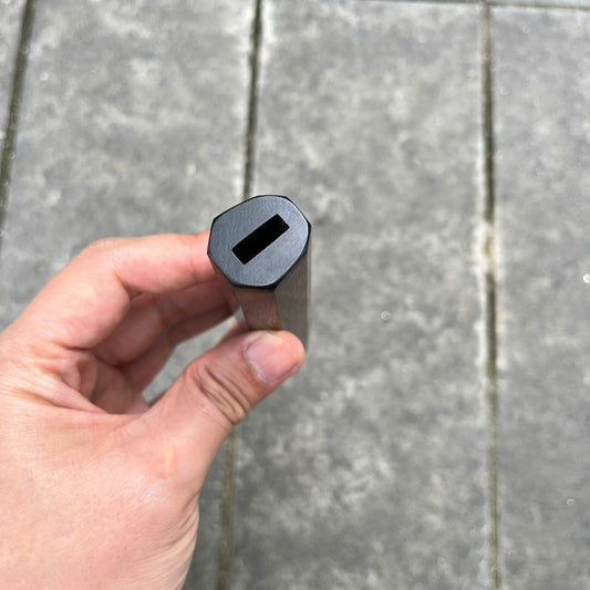 I- Macassar ebony handle, Black Ebony Top, Shield Shape- 135mm