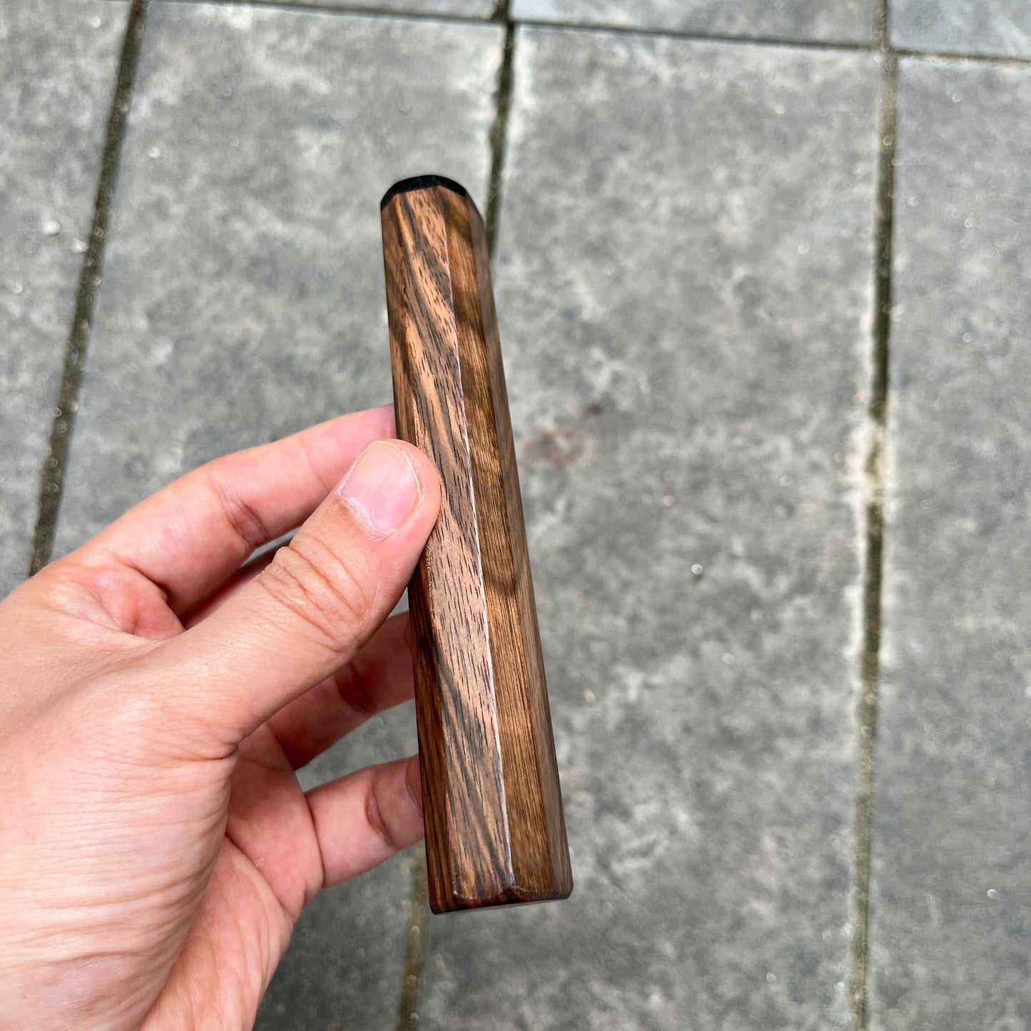 I- Macassar ebony handle, Black Ebony Top, Shield Shape- 135mm