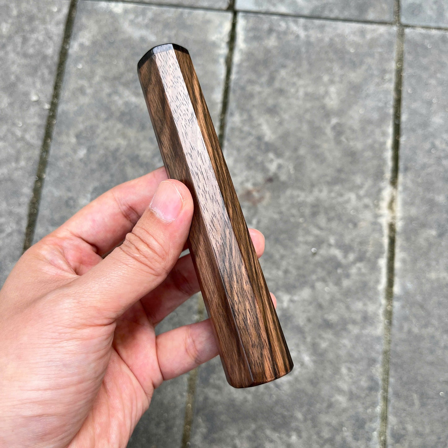 I- Macassar ebony handle, Black Ebony Top, Shield Shape- 135mm