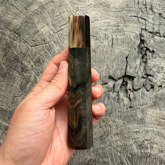 I - 3 Wavy horizontal Rosewood Wa handle - Marble horn ferrule - 140 mm