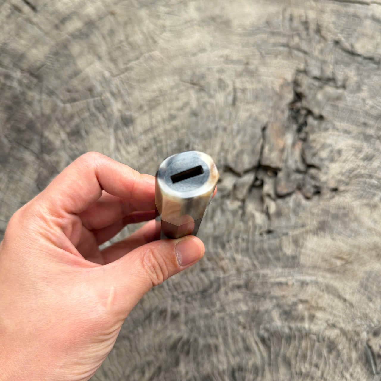 I - Super Rare Burl Siamese Rosewood handle, Cream horn ferrule, 140mm