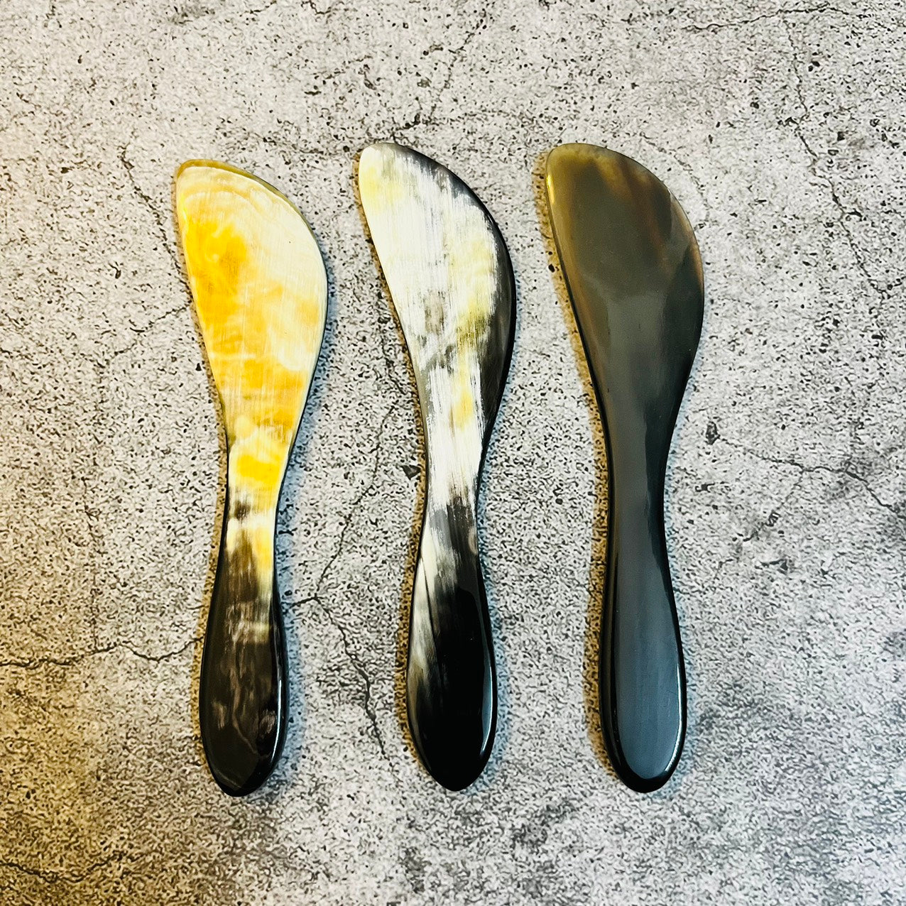 Set of 3- Horn Butter spoon/ice cream spoon